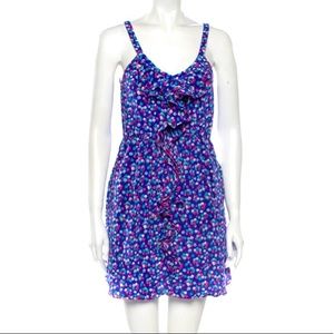 Rebecca Taylor Purple Floral Silk Mini Dress Sz 6
